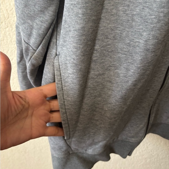 Puma Gray and Black Zip Up Sweater with Athletic Design - Picture 3 of 7